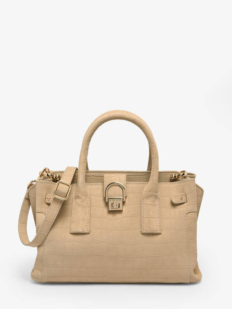 Sac Porté Main S Equestre Croco Cuir Etrier Beige equestre croco EEQC142S